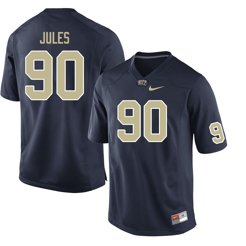 Men #90 Deandre Jules Pitt Panthers College Football Jerseys Sale-Navy